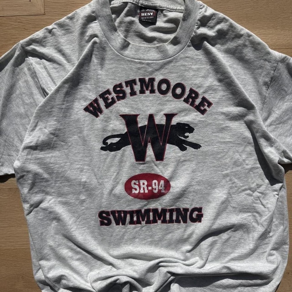 Best Vintage 1990s Westmoore Swimming T-Shirt XL Gray SR-94 Panther